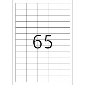   Etikett címke univerzális 38X21,2 mm 65 db/ív, 6500 db/csomag (raktáron)