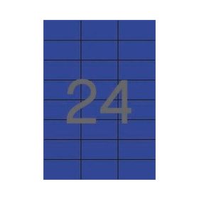   Etikett címke színes 70X37 mm kék 24 db/ív, 25 ív/csomag (raktáron)