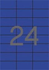Etikett címke színes 70X37 mm kék 24 db/ív, 25 ív/csomag (raktáron)