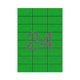   Etikett címke színes 70X37 mm zöld 24 db/ív, 25 ív/csomag 