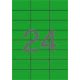 Etikett címke színes 70X37 mm zöld 24 db/ív, 25 ív/csomag 