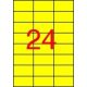 Etikett címke színes 70X37 mm sárga 24 db/ív, 25 ív/csomag