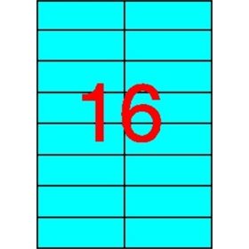   Etikett címke színes 105X37 mm kék 16 db/ív, 25 ív/csomag