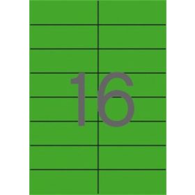   Etikett címke színes 105X37 mm zöld 16 db/ív, 25 ív/csomag
