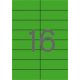 Etikett címke színes 105X37 mm zöld 16 db/ív, 25 ív/csomag