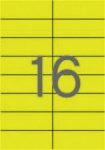   Etikett címke színes 105X37 mm sárga 16 db/ív 25 ív/csomag (raktáron)