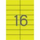 Etikett címke színes 105X37 mm sárga 16 db/ív 25 ív/csomag (raktáron)