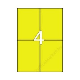   Etikett címke színes 105X148 mm sárga 4 db/ív, 25 ív/csomag (raktáron)
