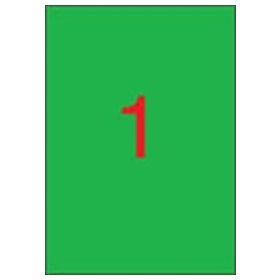   Etikett címke színes 210X297 mm zöld 1 db/ív, 25 ív/csomag (raktáron)