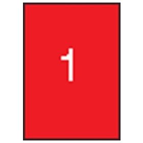   Etikett címke színes 210X297 mm piros 1 db/ív, 25 ív/csomag (raktáron)