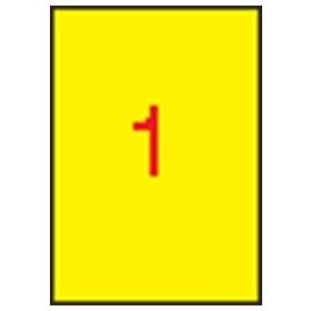   Etikett címke színes 210X297 mm sárga 1 db/ív, 25 ív/csomag