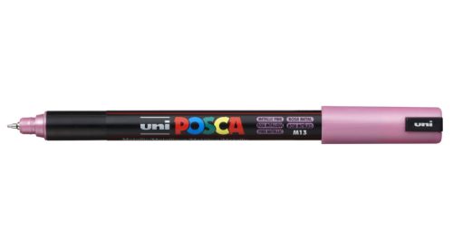 Dekormarker Uni Posca PC-1MR 0.7 mm, mm extra vékony hegy, metál rózsaszín (metallic pink M13)
