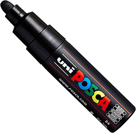 Dekormarker Uni Posca PC-7M 4.5-5.5 mm, kúpos, fekete (black 24)