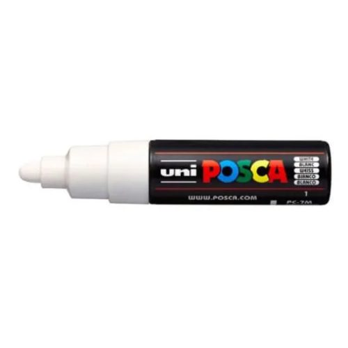 Dekormarker Uni Posca PC-7M 4.5-5.5 mm, kúpos, fehér (white 1)