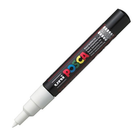 Dekormarker Uni Posca PC-1M 0.7-1 mm, kúpos, fehér 