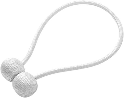 Mágneses függönyelkötő, függönykapocs, függőnyzsínór 45cm, fehér 2db/csomag