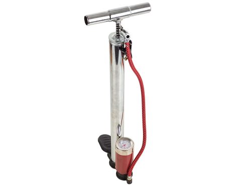 Álló kerékpárpumpa, nyomásmérővel, fém házzal
