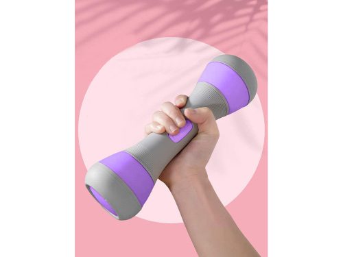 Állítható fitnesz súlyzók, dumbbell 2x2kg, lila (1kg, 1,5kg vagy 2kg súlyra álltható)