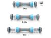 Állítható fitnesz súlyzók, dumbbell 2x2kg, kék (1kg, 1,5kg vagy 2kg súlyra álltható)