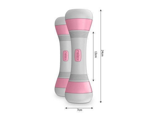 Állítható fitnesz súlyzók, dumbbell 2x2kg, rózsaszín (1kg, 1,5kg vagy 2kg súlyra álltható)