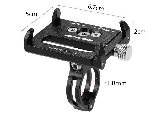 GUB G-85 GPS és telefontartó, CNC alumínium, biciklire, rollerre, vagy motorra