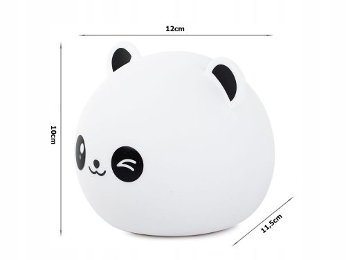 Panda gyermek éjjeli lámpa led, rgb, érintésvezérlés, puha szilikon, 1200 mAh USB tölthető