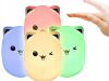 Hordozható LED RGB Cat Kawaii éjszakai lámpa gyerekeknek, macska modell, USB töltő akkumulátor, 5V, érintésérzékelő, többféle világítási mód, mosható szilikon, ABS, fehér, 12,5x9x9,5 cm