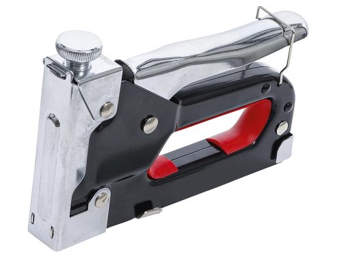 Kárpitos tűzőgép, kárpittűző 3 az 1-ben, kézi tűző, tűzőpisztoly 4–14 mm kapocshoz, acélházzal és erőszabályzóval