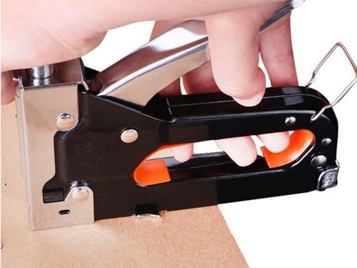 Kárpitos tűzőgép, kárpittűző 3 az 1-ben, kézi tűző, tűzőpisztoly 4–14 mm kapocshoz, acélházzal és erőszabályzóval