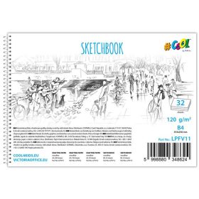 Spirál vázlatfüzet B/4 32 lap félfamentes