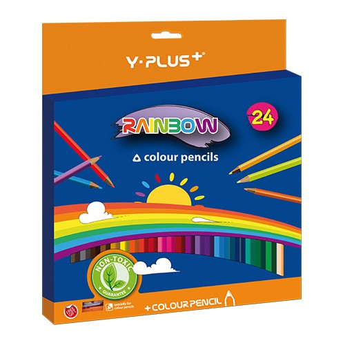 Színes Ceruza Y-Plus Rainbow, háromszögletű, 24 db-os készlet